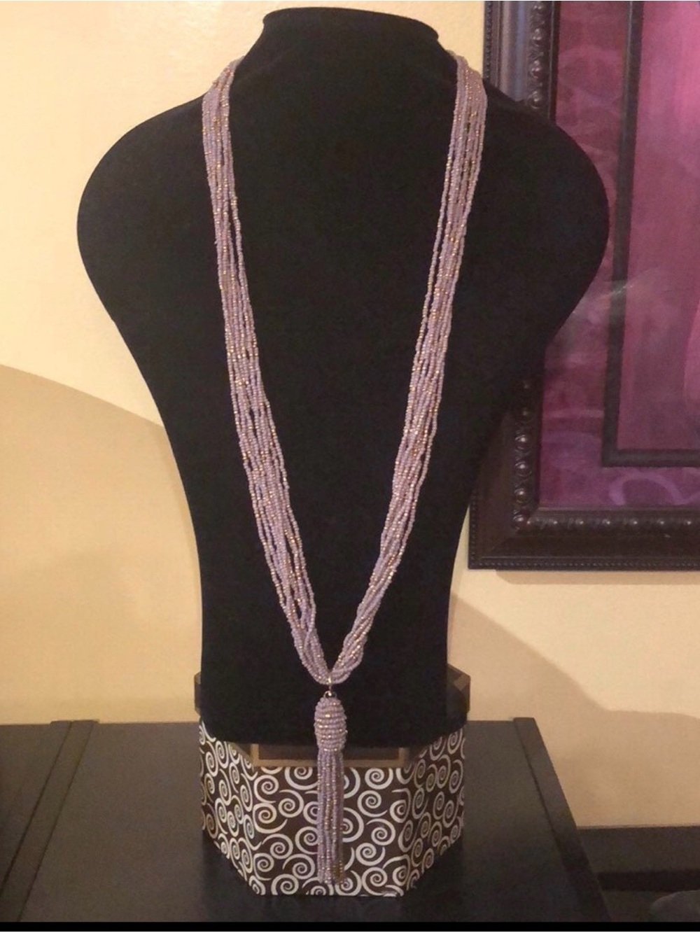 Elegant Multi-Strand Beaded Tassel Necklace
